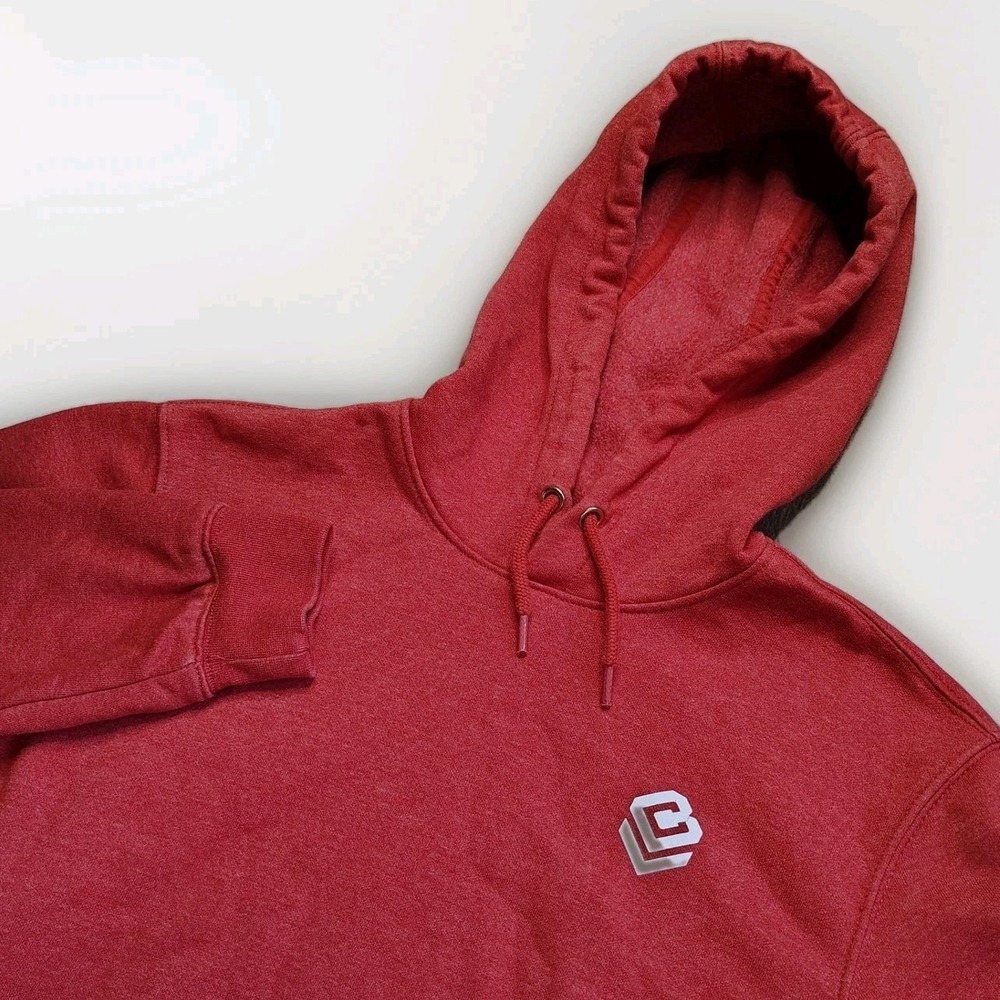 Carhartt K288 Red Heather Hoodie Mens Small Logo Sleeve Loose Fit Pullover